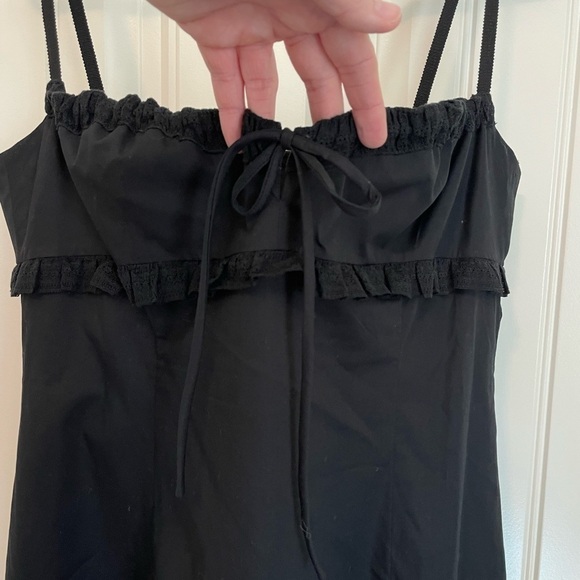 Brock Collection lace trimmed stretch cotton dress in black size 12 - Picture 5 of 11